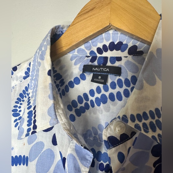 Nautica Blue Paisley Button Down Blouse - Picture 3 of 6